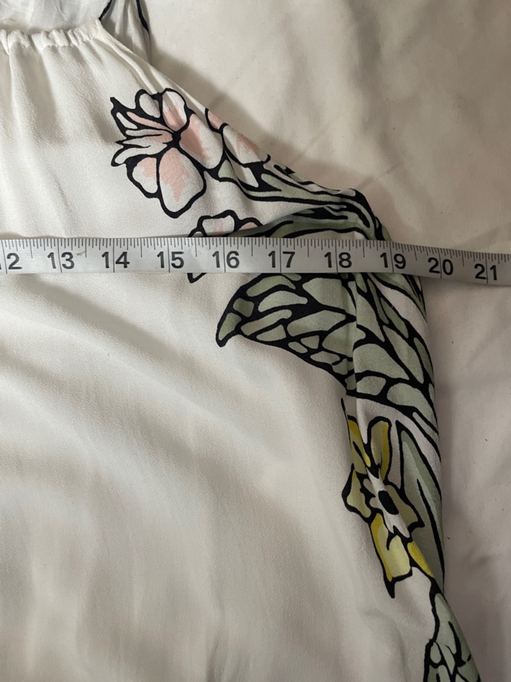 LOFT Floral Halter Midi Dress XS Cream Flowy Lined Boho Garden Coastal Pockets - Picture 10 of 11